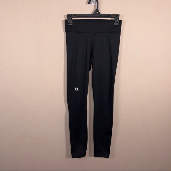 Small Under Armour Black Leggings Athletic Activewear Stretch Pull On Classic - Picture 6 of 11